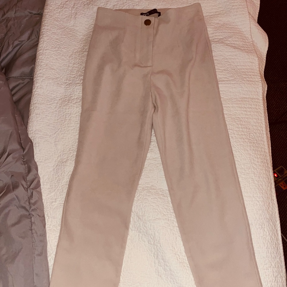 Zara Cream Tailored Trousers